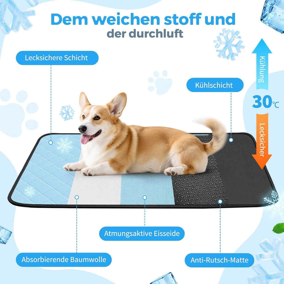 Clefivie Kühlmatte für Hunde, Kühlmatte für Katzen Hundekühlmatte Selbstkühlend, Waschbar Kühldecke