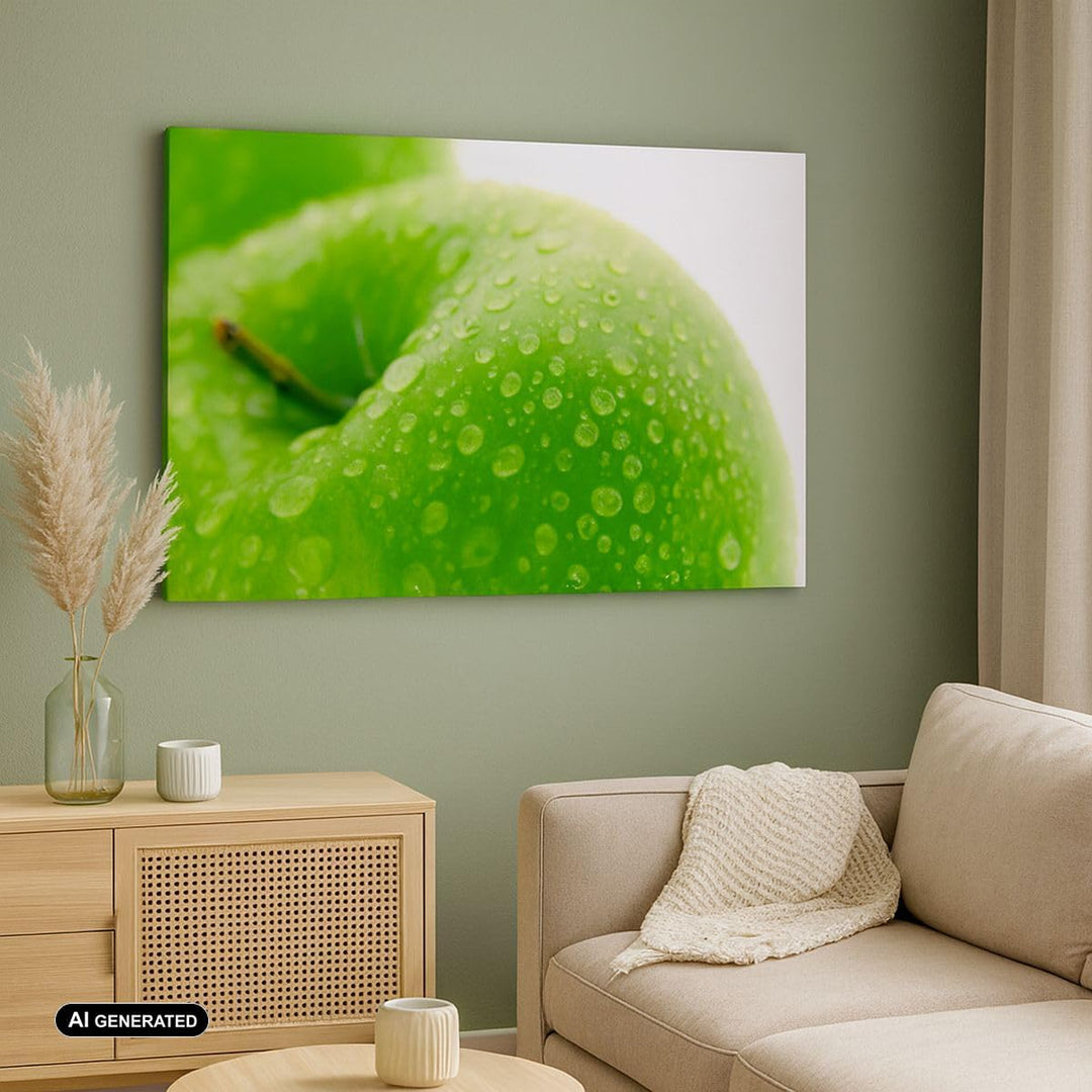 Bilder auf Leinwand 100x70cm Leinwandbild Apfel Obst Vitamin Gesundheit Gross Wanddeko Bild Schlafzi