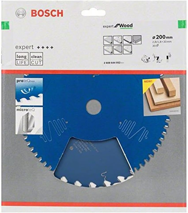 Bosch Professional 1x Kreissägeblatt Expert for Wood (Holz, Sägeblatt Ø 200 x 30 x 2,8 mm, 30 Zähne,
