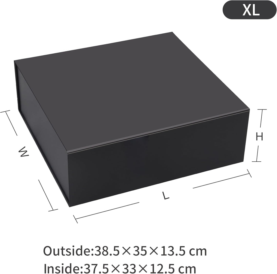 JiaWei Geschenkbox 1 Stück, 38.5x35x12.8 cm Geschenkkarton mit Magnetisch Deckel, Grusskarten &amp; Gesc
