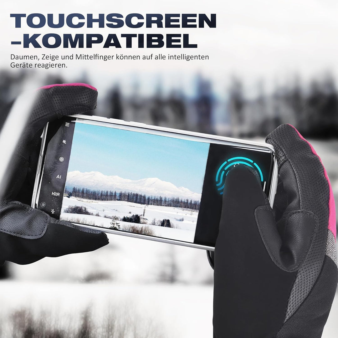 Kineed Skihandschuhe Damen Touchscreen Winterhandschuhe Wasserdicht Snowboardhandschuhe Winter Warm