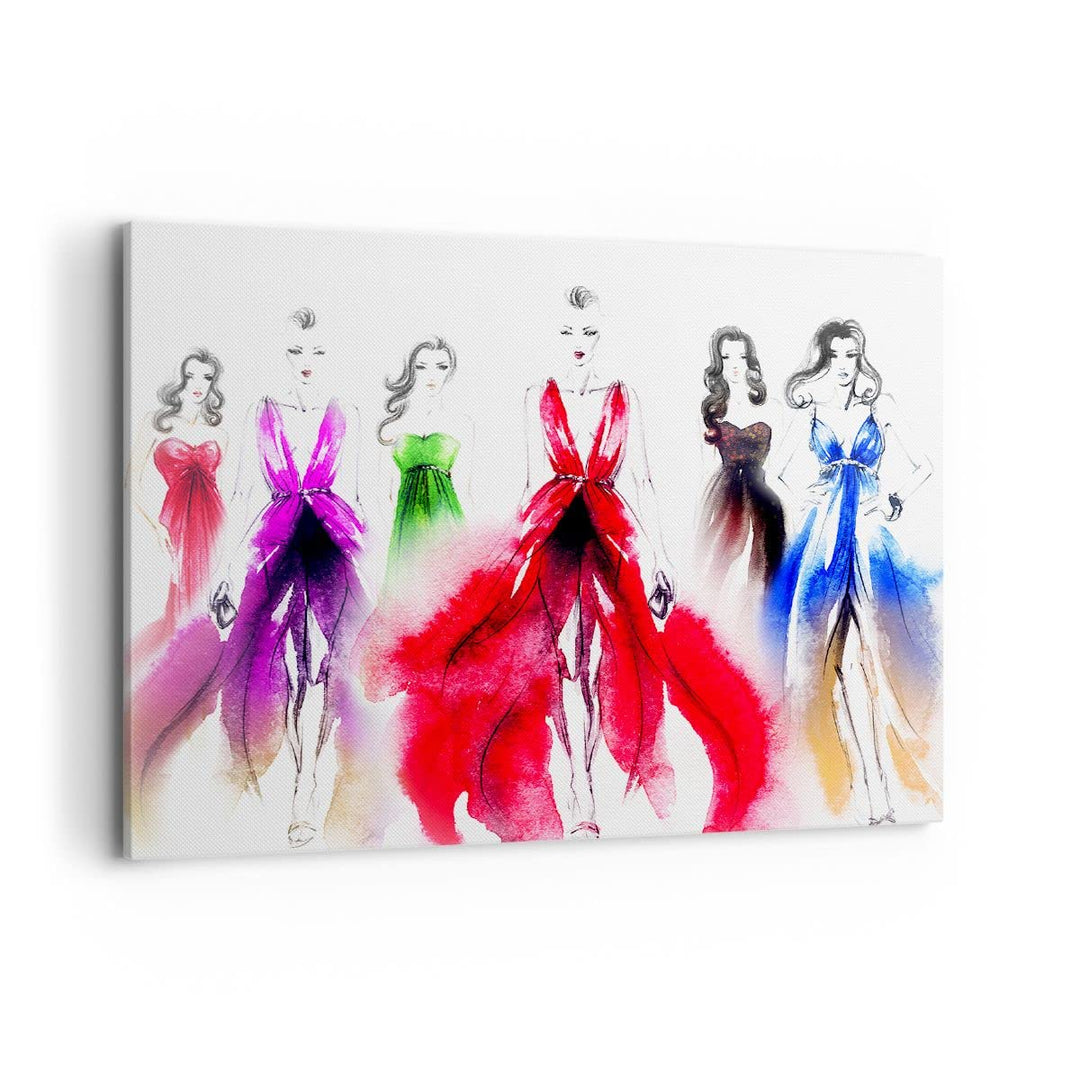Bilder auf Leinwand 100x70cm Leinwandbild mit Rahmen Fotomodell Frau Gross Wanddeko Bild Schlafzimme