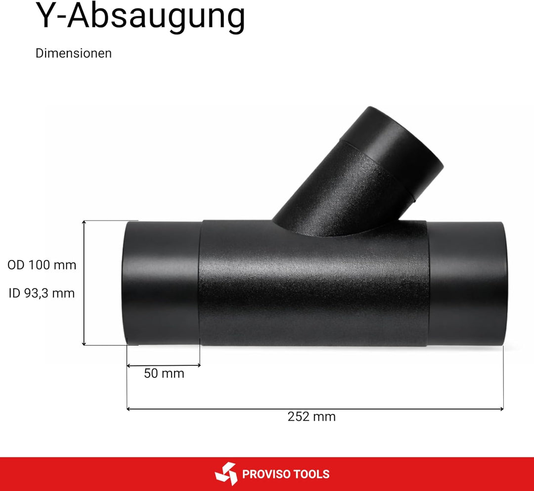 Y Stück 100mm, Absaugung Werkstatt, Y stück 100mm Abluft Adapter inkl. 3 Schlauchklemmen, Absaugung