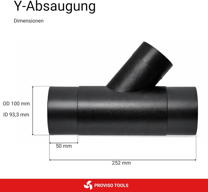 Y Stück 100mm, Absaugung Werkstatt, Y stück 100mm Abluft Adapter inkl. 3 Schlauchklemmen, Absaugung