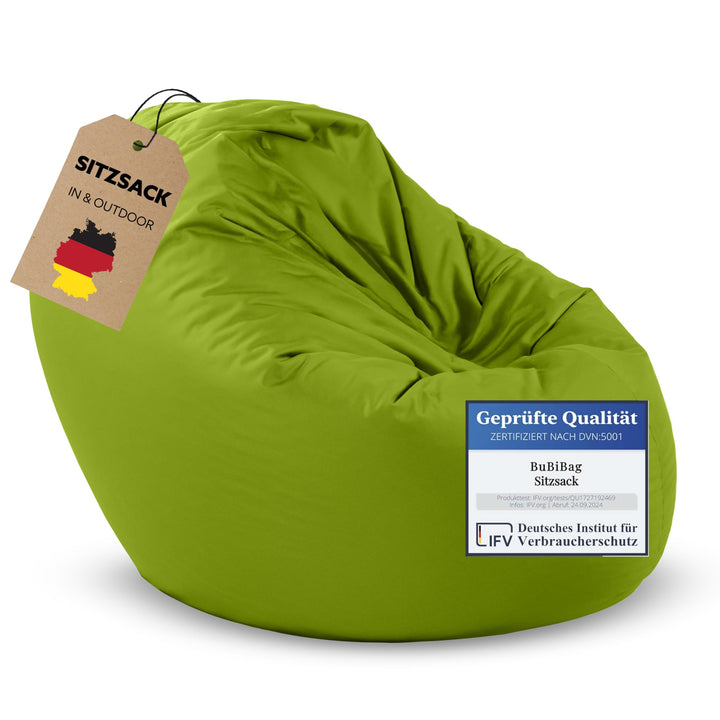 BuBiBag 2in1 Sitzsack L - XXL mit Füllung für Kinder &amp; Erwachsene, Gaming Beanbag &amp; Bodenkissen für
