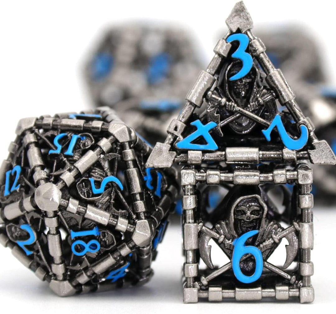 DND WürfelSet Rollenspiel, Polyedrische Dice Set D&D Würfel Set Metall für Brettspiel Dungeons and D