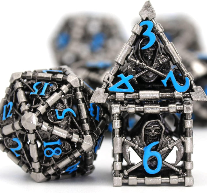 DND WürfelSet Rollenspiel, Polyedrische Dice Set D&D Würfel Set Metall für Brettspiel Dungeons and D