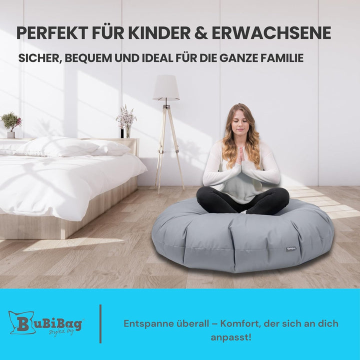 BuBiBag 2in1 Sitzsack L - XXL mit Füllung für Kinder & Erwachsene, Gaming Beanbag & Bodenkissen für