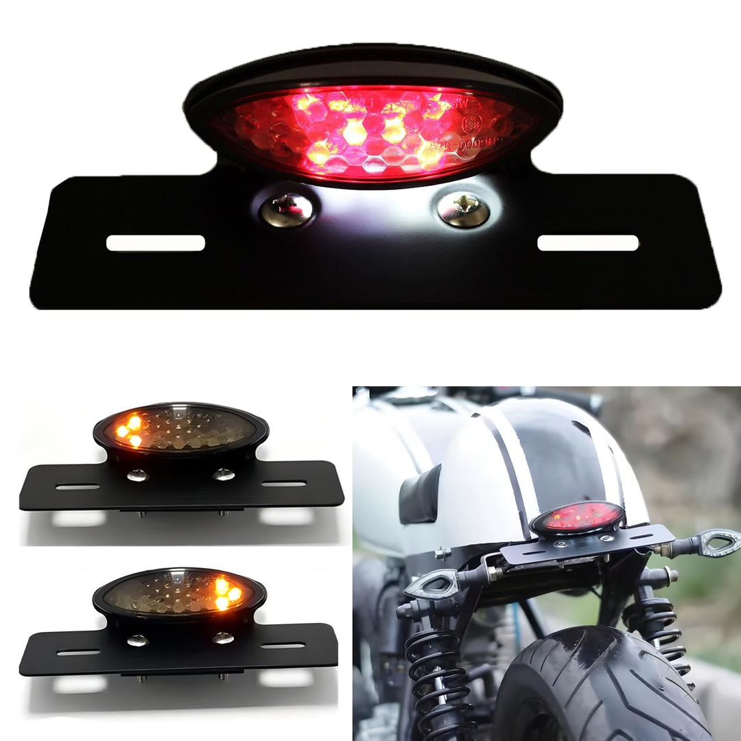 DREAMIZER 19 LED Motorrad Rücklicht Integriertes Nummernschild Bremsleuchte hinten für Racer Bobber