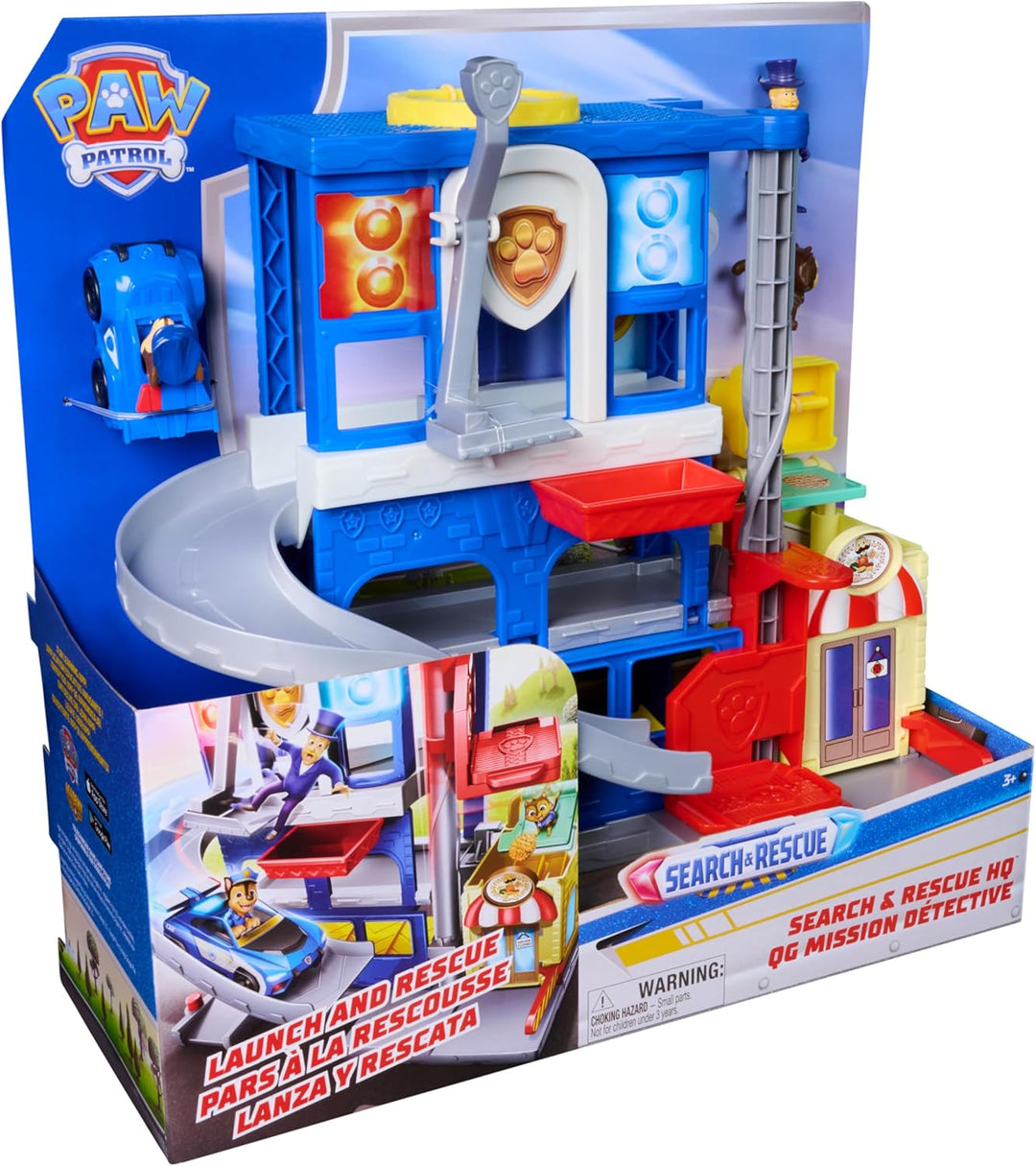 PAW PATROL - Search & Rescue: Pup Squad Hauptquartier Spielset mit Chase Racer, Bürgermeister Besser
