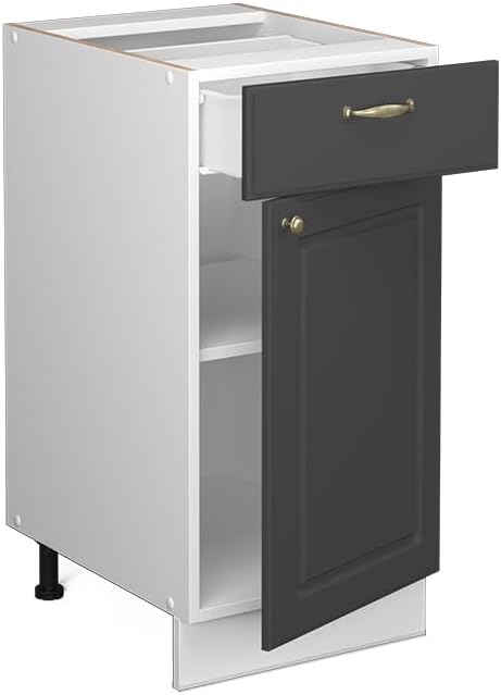 Vicco Küchenunterschrank Fame-Line, Anthrazit-Gold, 40 cm | ohne Arbeitsplatte, zur Kombination mit