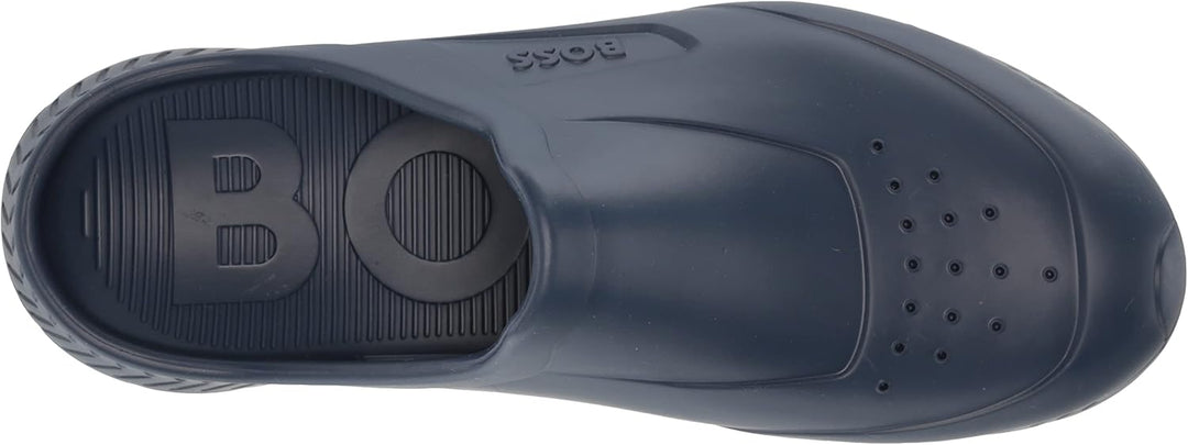 BOSS Herren Titanium-R Slid Gummierte Slipper mit Logo-Prägung Grösse 41 EU Stark Navy, 41 EU Stark