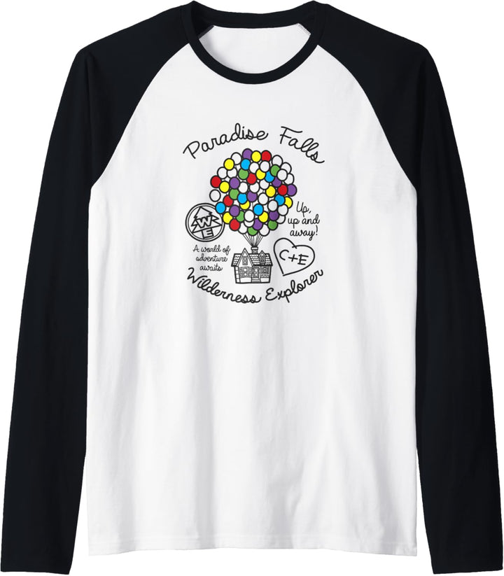 Disney Pixar Up Colorful Balloon Silhouette Falls Raglan