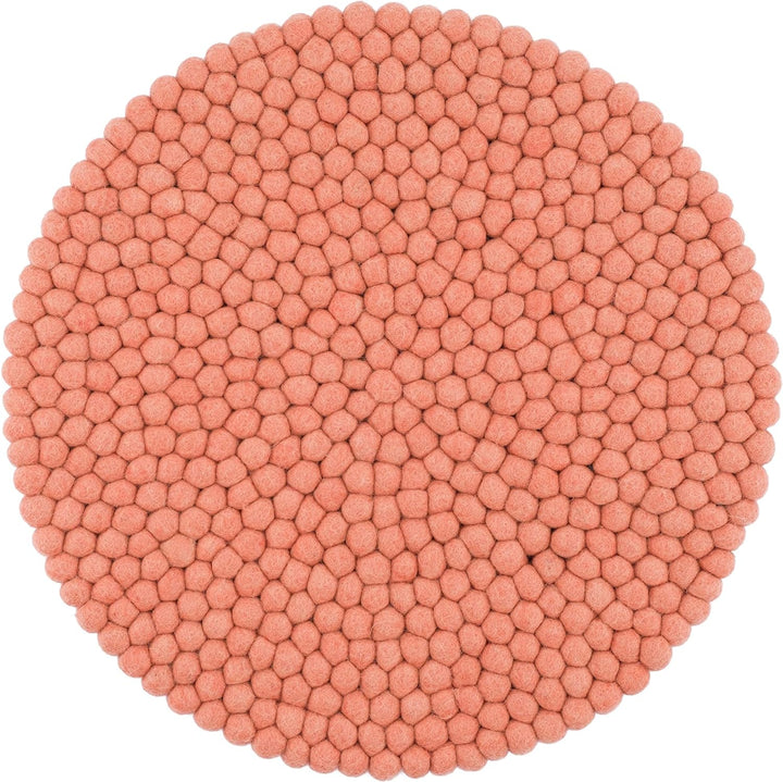 myfelt Filzkugel Sitzauflage Stuhlauflage - Lea - rund, Ø 36 cm, Lachsfarben, Lachsfarben
