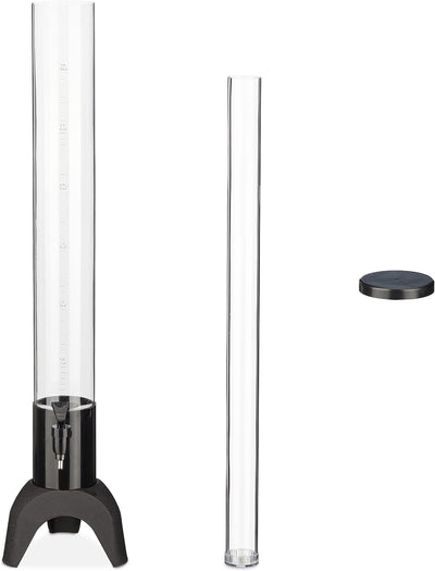 Relaxdays Biersäule mit Zapfhahn, 2,5 l, Getränkespender mit Kühlung, Biertower Garten, Zapfsäule, t