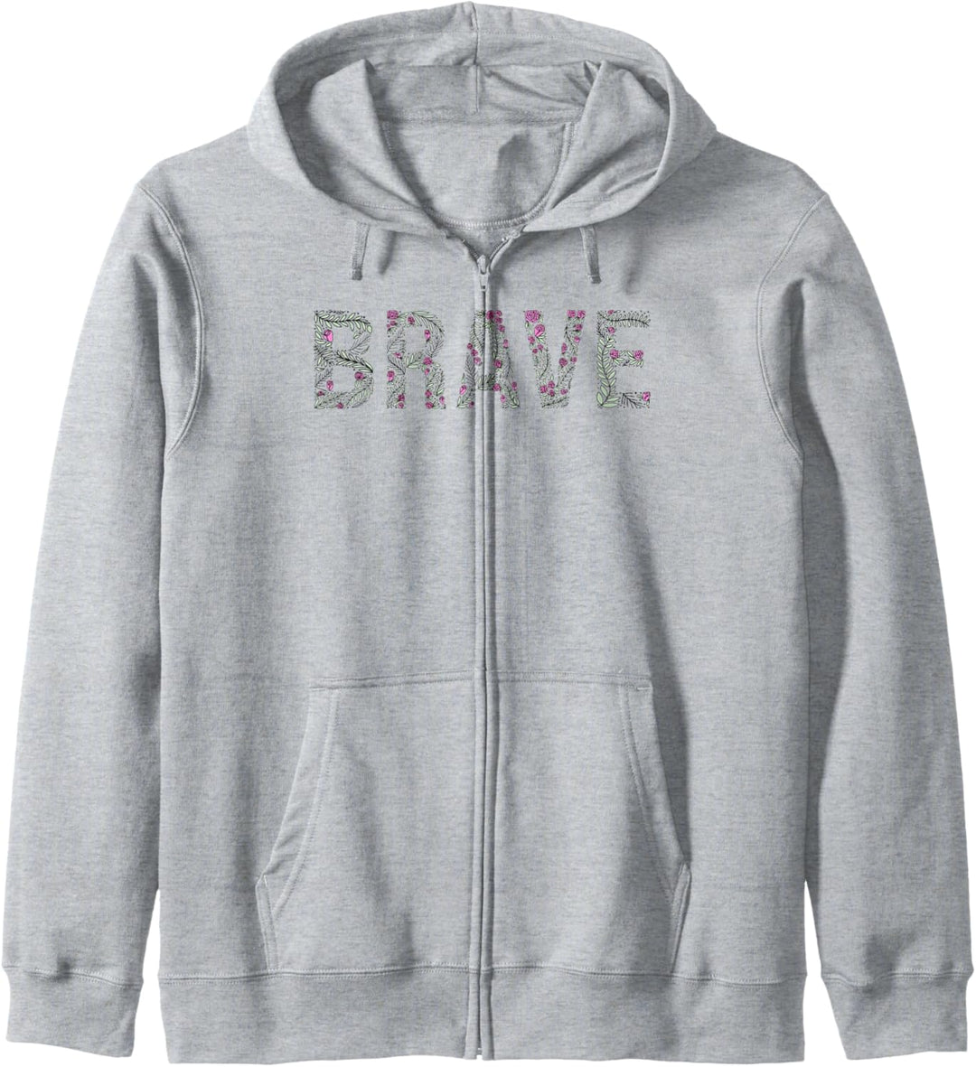 Brave Floral Fill Text Kapuzenjacke