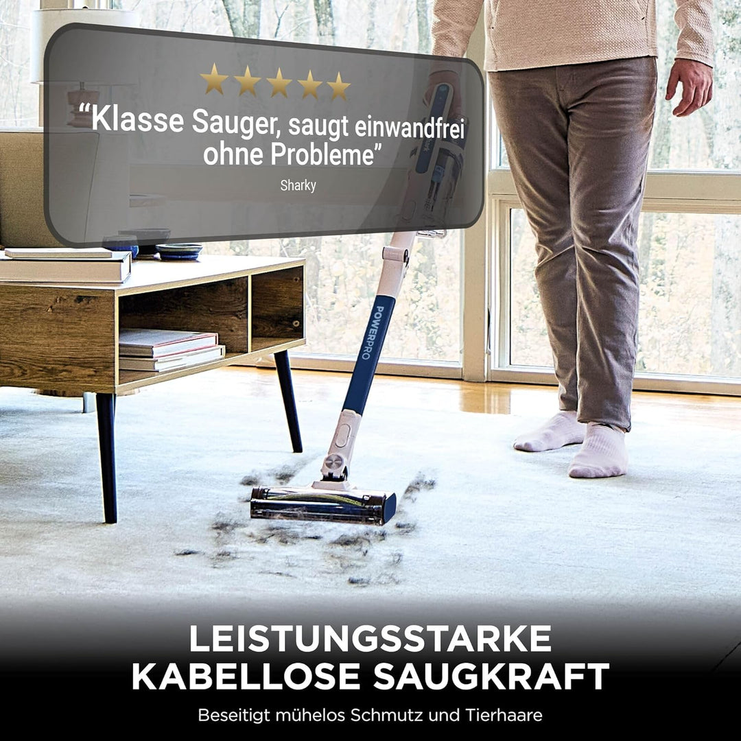 Shark PowerPro Akku-Staubsauger freistehend, bis 50 Min. Laufzeit, kabellos, beutellos, für Tierhaar