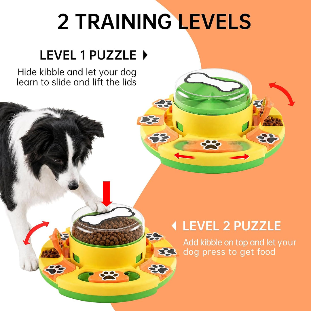 Hundepuzzle-Spielzeug, 2 Ebenen, Slow Feeder, Futterspender für Leckerlis, IQ-Training und Unterhalt