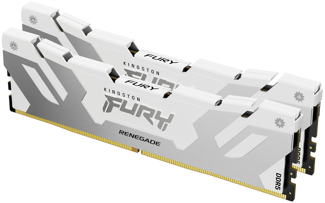 Kingston Fury Renegade Weiss XMP 32GB 6400MT/s DDR5 CL32 DIMM Desktop Gaming Speicher Kit mit 2 - KF