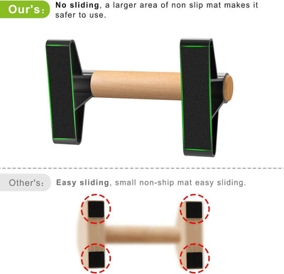 SELEWARE Liegestützgriffe mit ergonomischem Holz Griff und hochbelastbarem Stahl - Rutschfeste Push-