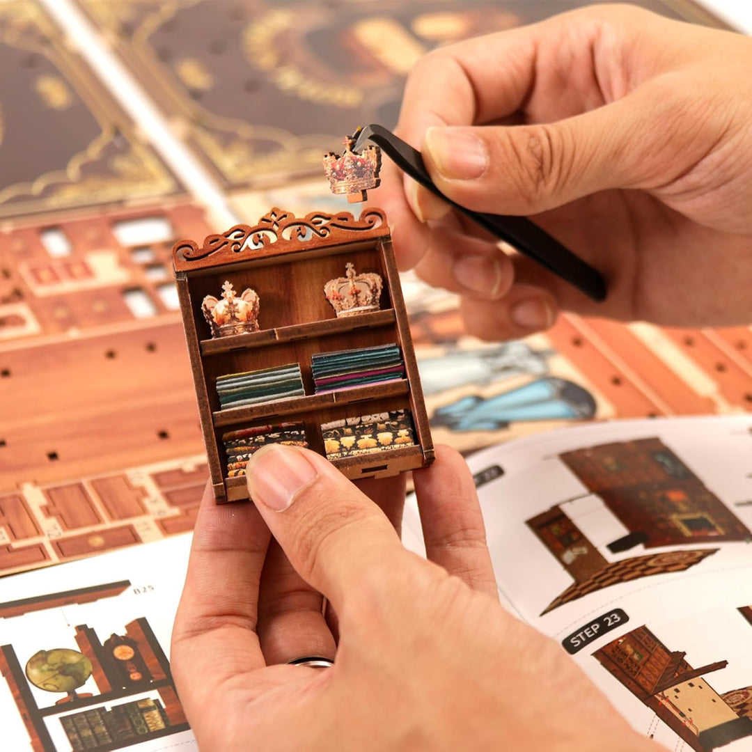 LUMYCE Book Nook Kit für Erwachsene Holzpuzzle DIY Miniatur Haus 3D Puppenhaus - Buchstütze für Büch