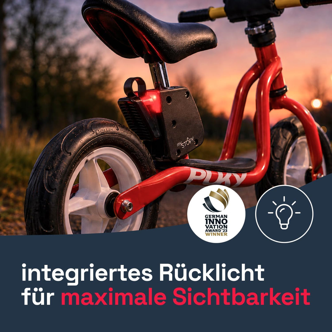 mySTOPY Bremsassistent für PUKY LR M Laufrad mit Motiv I für Kinder ab 2,5 Jahre | integriertes Rück