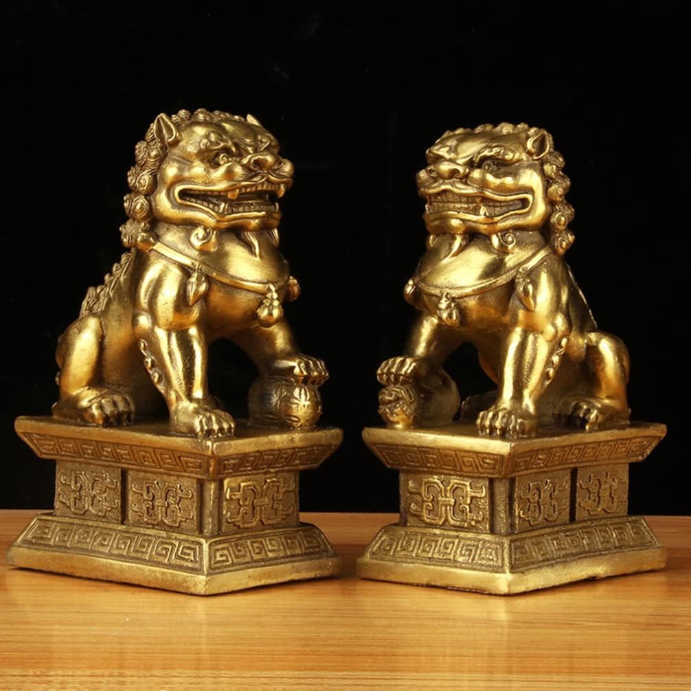 Garneck 2st Glückwunschgeschenk Zur Einzugsfeier Fu FOO Hunde Statuen Fengshui-schreibtischschmuck L
