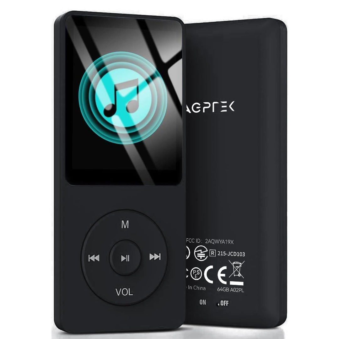 AGPTEK 64GB Klassischer MP3 Player, Laufzeit bis zu 70 Stunden, HiFi, Kleiner MP3-Player für Kinder/