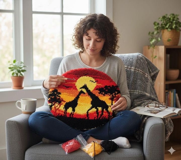 Vervaco PN-0179172 Knüpfteppich, Mehrfarbig, 55x55cm