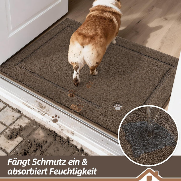 BEQHAUSE Fussmatte Innen, 80 * 120cm Schmutzfangteppich, Schmutzfangmatte Waschbar Eingang Matte Fus