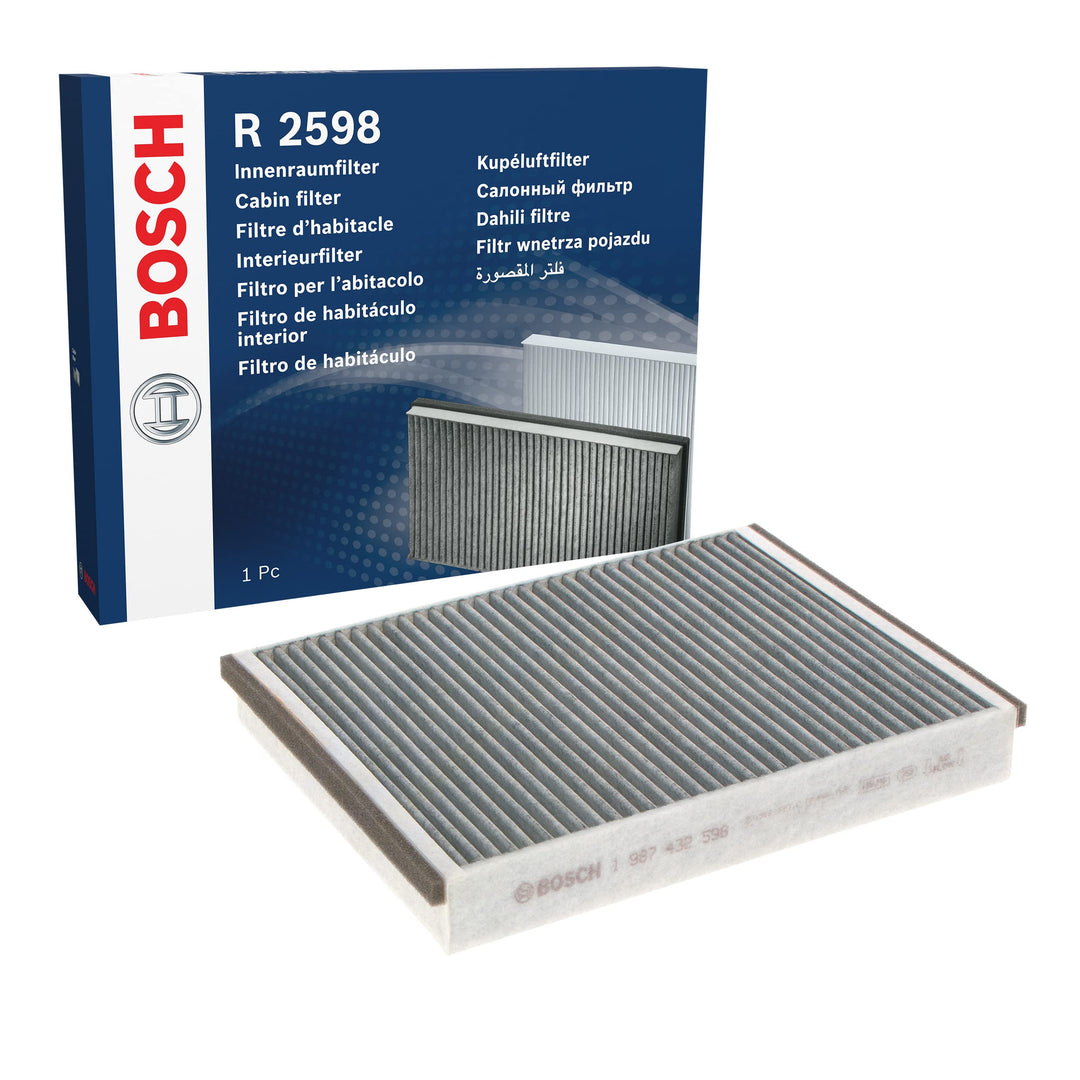 Bosch R2598 Aktivkohle Innenraumfilter - filtert Gerüche, Pollen und Staub - Ersatzfilter für besser