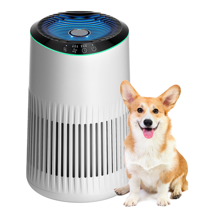 MERONTE Luftreiniger für Schlafzimmer, Allergischer Luftreiniger, Weiss | Air Purifier für Zuhause,