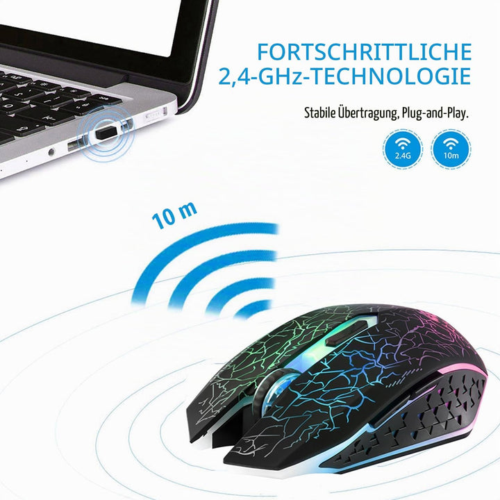 Uiosmuph M2 kabellos wiederaufladbar Gaming Maus Optische geräuschlos Mäuse mit Nano Empfänger 6 Tas