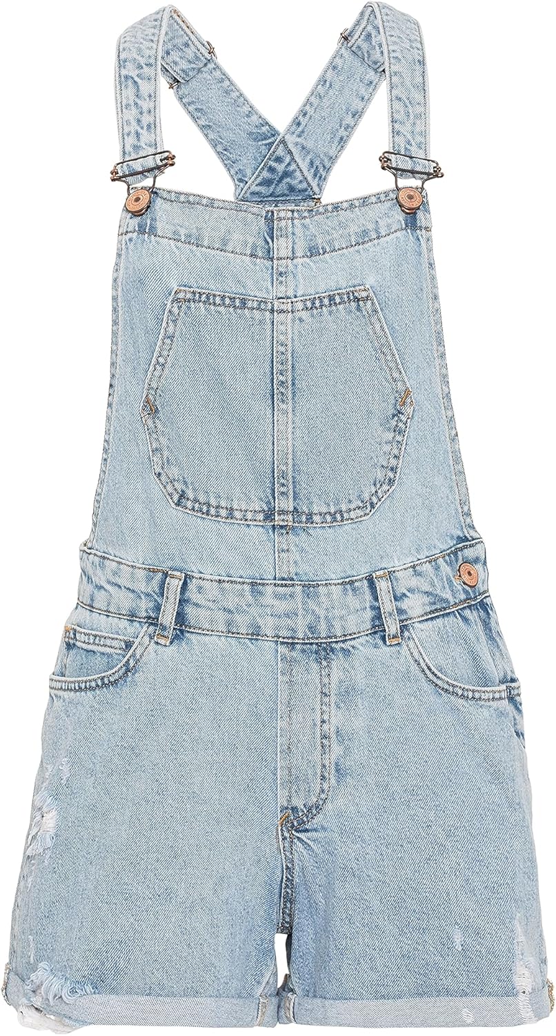 Red Bridge Damen Shorts kurze Hose Hot-Pants Latzhose Overall 31W Hellblau, 31W Hellblau