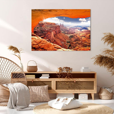 Bilder auf Leinwand 100x70cm Leinwandbild Amerika arizona schlucht geologie Gross Wanddeko Bild Schl