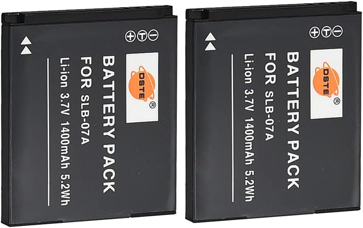 DSTE®（2 Pack） Ersatz Batterie und DC91E Reise Ladegerät Compatible für Samsung SLB-07A PL150 PL151 S