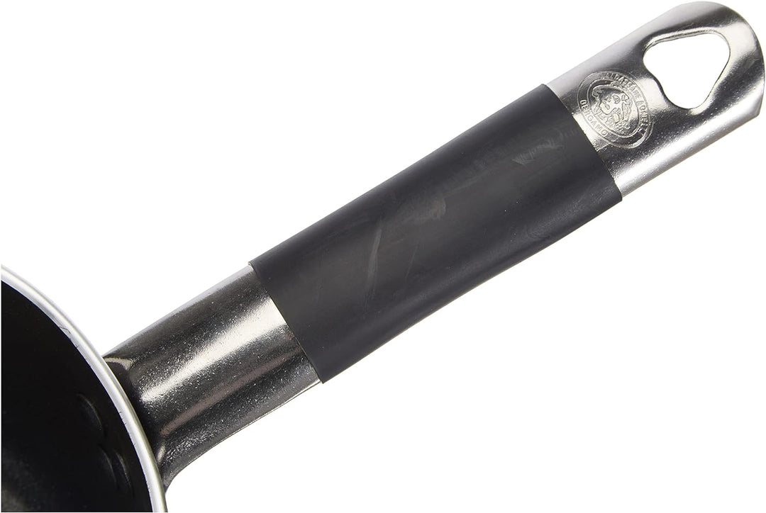 Pentole Agnelli Alblack Topf, hoch, Aluminium, 3 mm dick, mit rundem Griff aus Edelstahl Cool, Schwa
