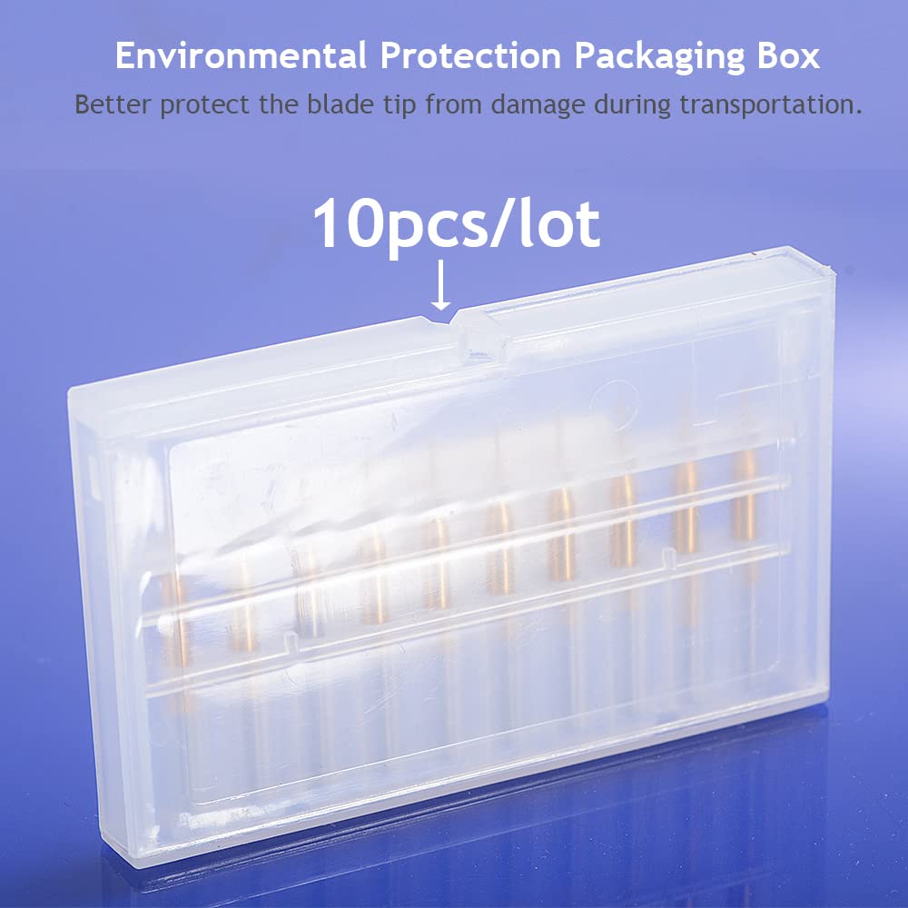 EU_HOZLY Titan beschichtet 0.8mm Leiterplattenfräser CNC Rotary Burrs Packung mit 10, 0.8mm