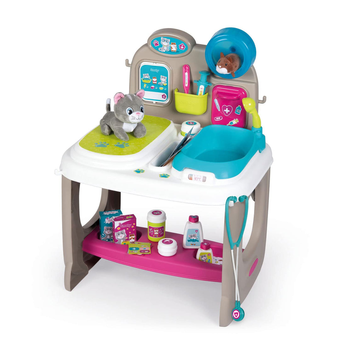 Smoby - Tierarzt Klinik - Spielset mit Untersuchungs- und Waschbereich, inklusive umfangreiches Arzt