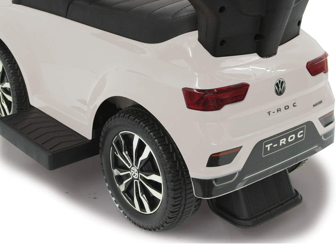 JAMARA 460463 - Rutscher VW T-ROC 3in1 - Kinderfahrzeug, Kippschutz, Kofferraum, Schub-und Haltestan
