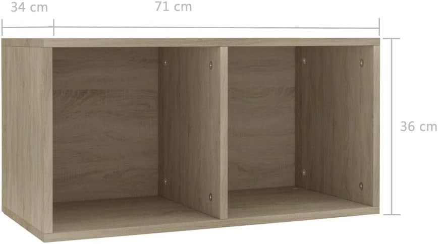 Festnight Schallplatten Aufbewahrungsbox mit 2 Fächern Sideboard Kommode Aktenschrank Bücherregal Sc