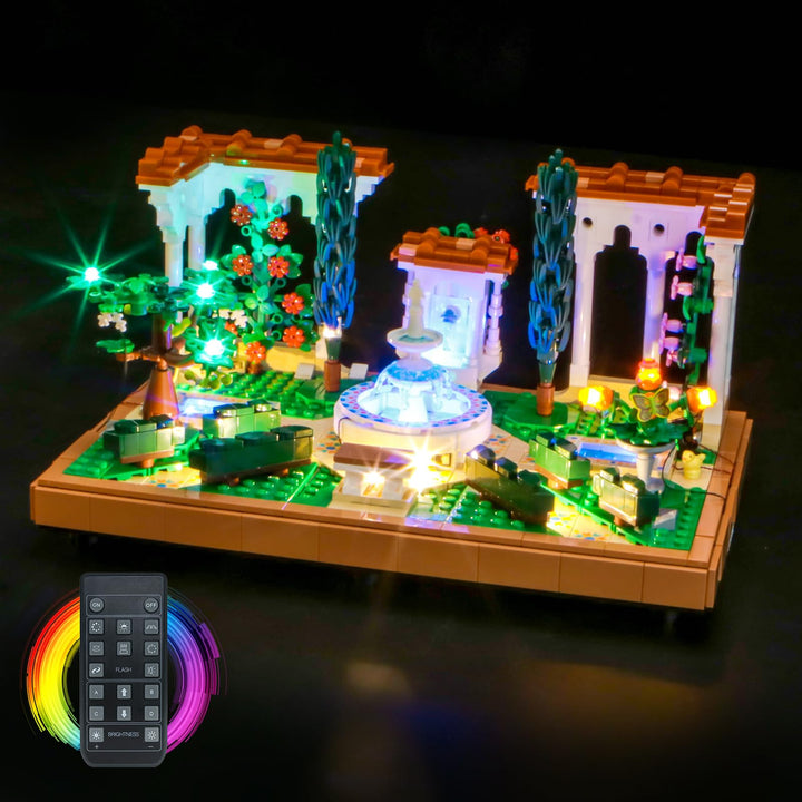 BrickBling Fernbedienung Licht-Kit Kompatibel mit Lego 10359 Fountain Garden (Kein Modell), Led Bele