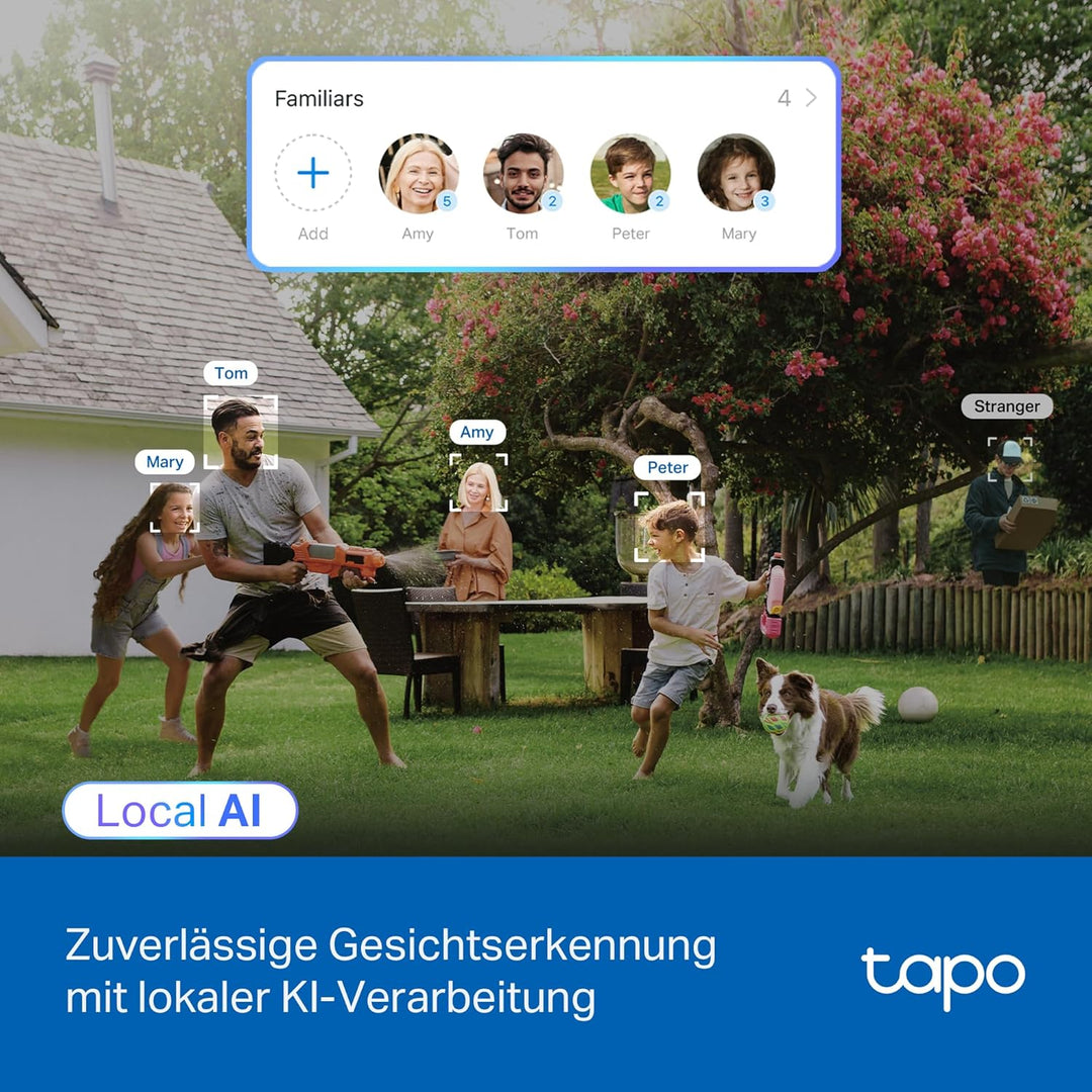 Tapo C560WS 4K 360° WLAN-Überwachungskamera für aussen, Wi-Fi 6 Dual-Band, Farbnachtsicht, kostenfre