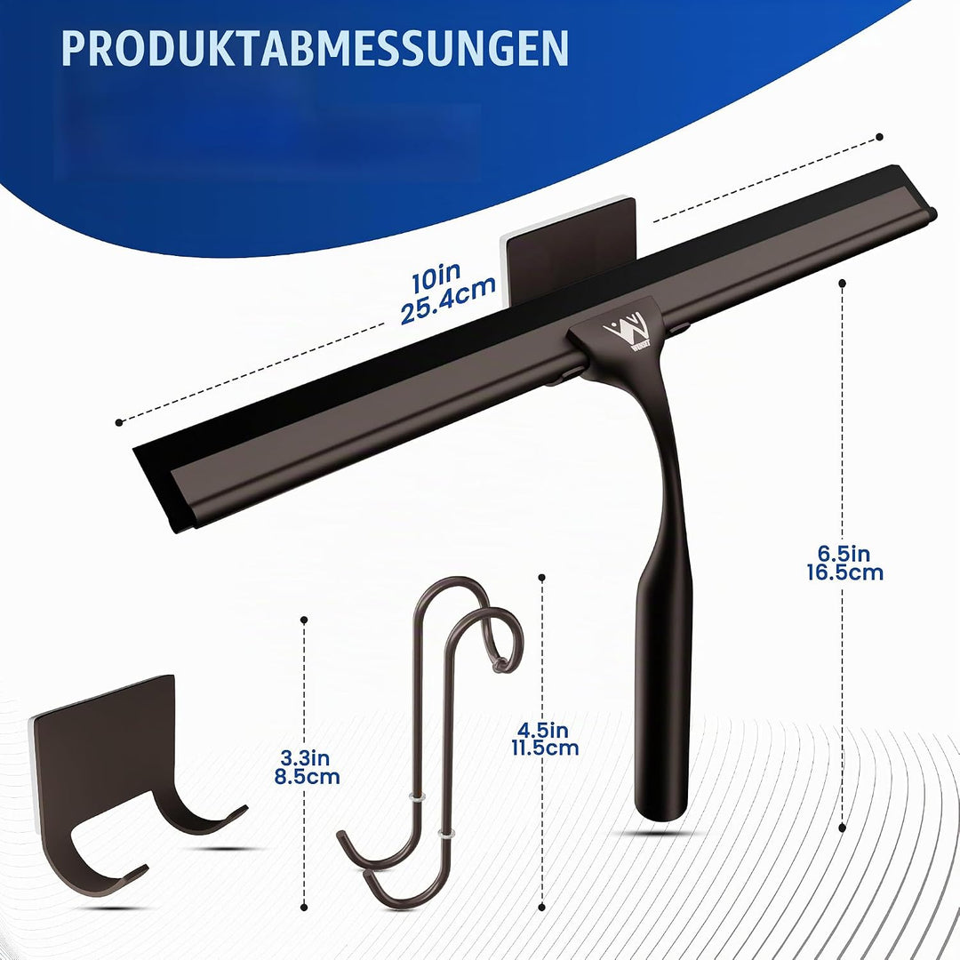 Wunset Superior-Duschabzieher Auswahl: Mit Abziehern aus Edelstahl, Silikon und Gummi, Wasserabstrei