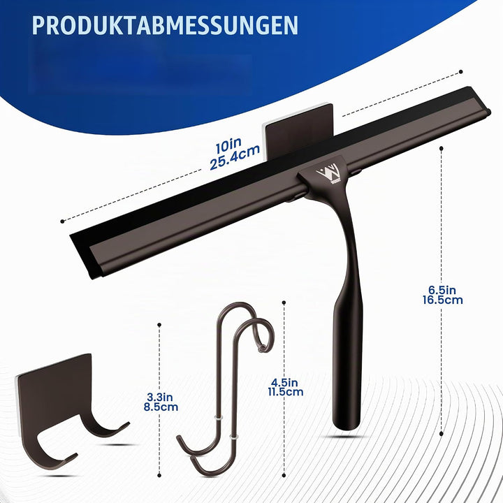Wunset Superior-Duschabzieher Auswahl: Mit Abziehern aus Edelstahl, Silikon und Gummi, Wasserabstrei
