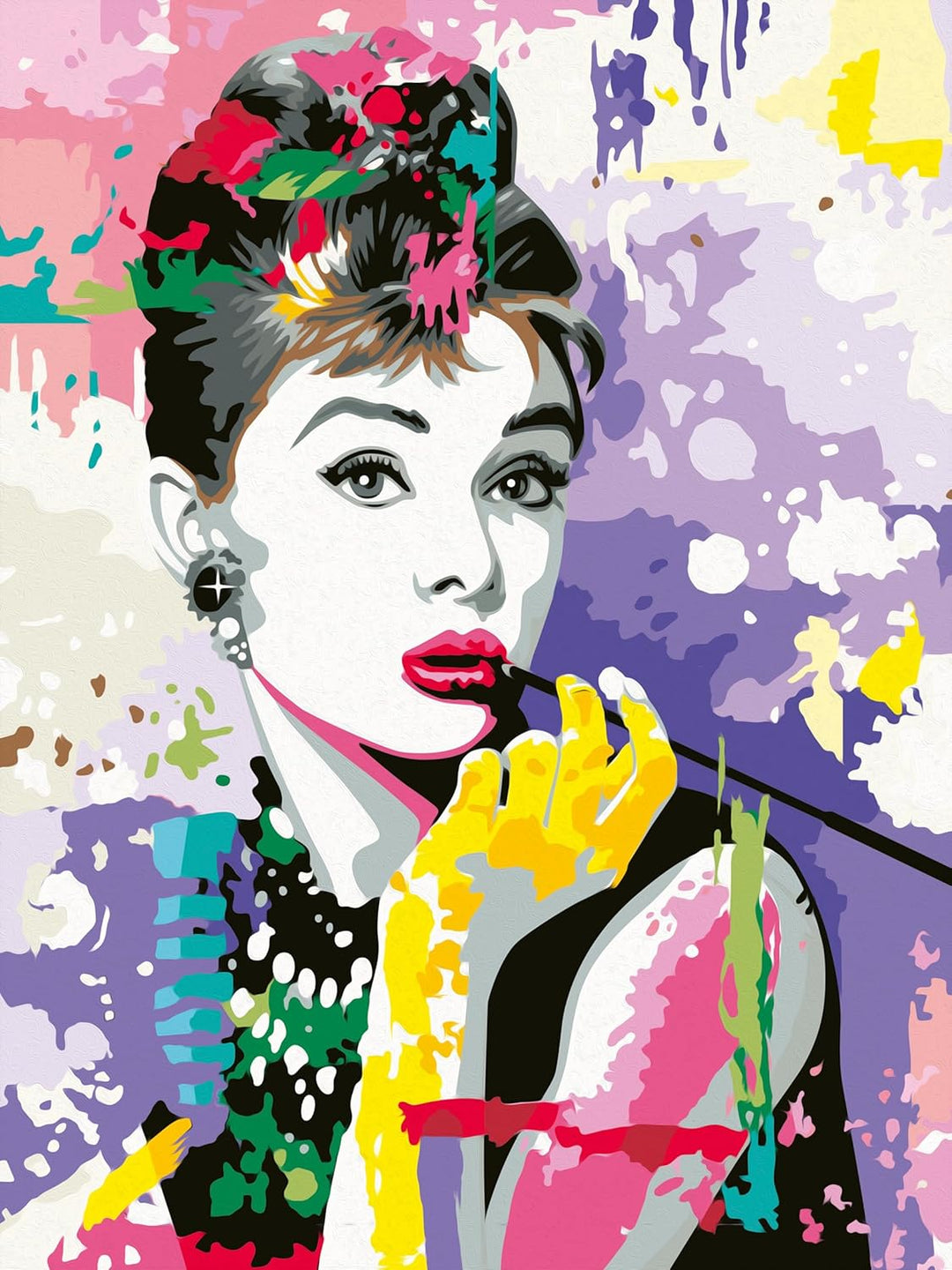 Ravensburger CreArt 25526 - Audrey Hepburn - Malen nach Zahlen Erwachsene, DIY Malset mit Pinsel und