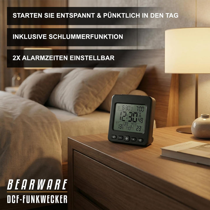 CSL - Funk Wetterstation Funk mit Aussensensor - Funkwecker digital - Innentemperatur und Aussentemp