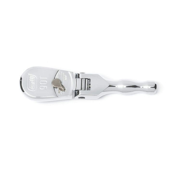 GEARWRENCH 3/8" Drive 90 Tooth Full Polish Stubby Flex Teardrop Ratchet - 81212T, Multi, 90-Tooth St