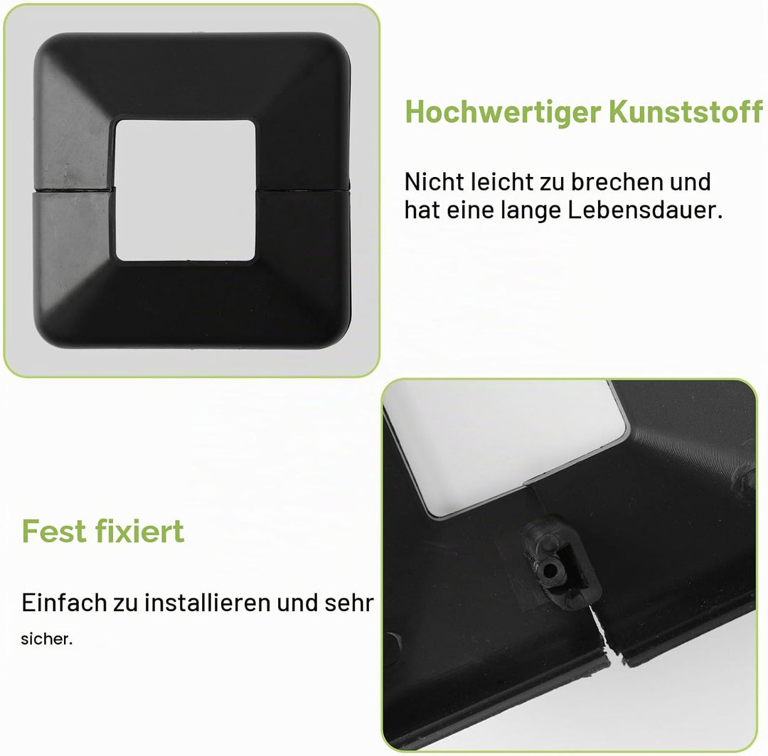 UFURMATE 12 Stück Pfostensockelabdeckungen, 30 x 30 mm, Kunststoff, dekorative geteilte Pfostenschür