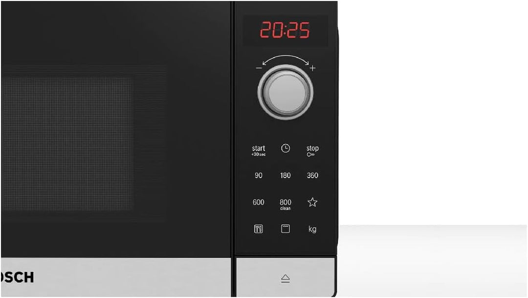 Bosch FEL023MS2 Serie 2 Mikrowelle, 26 x 44 cm, 800 W, Drehteller 27 cm, Quarzgrill, Timer, AutoPilo